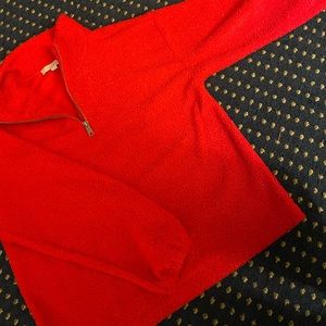 Fuzzy red quarter zip, NWOT